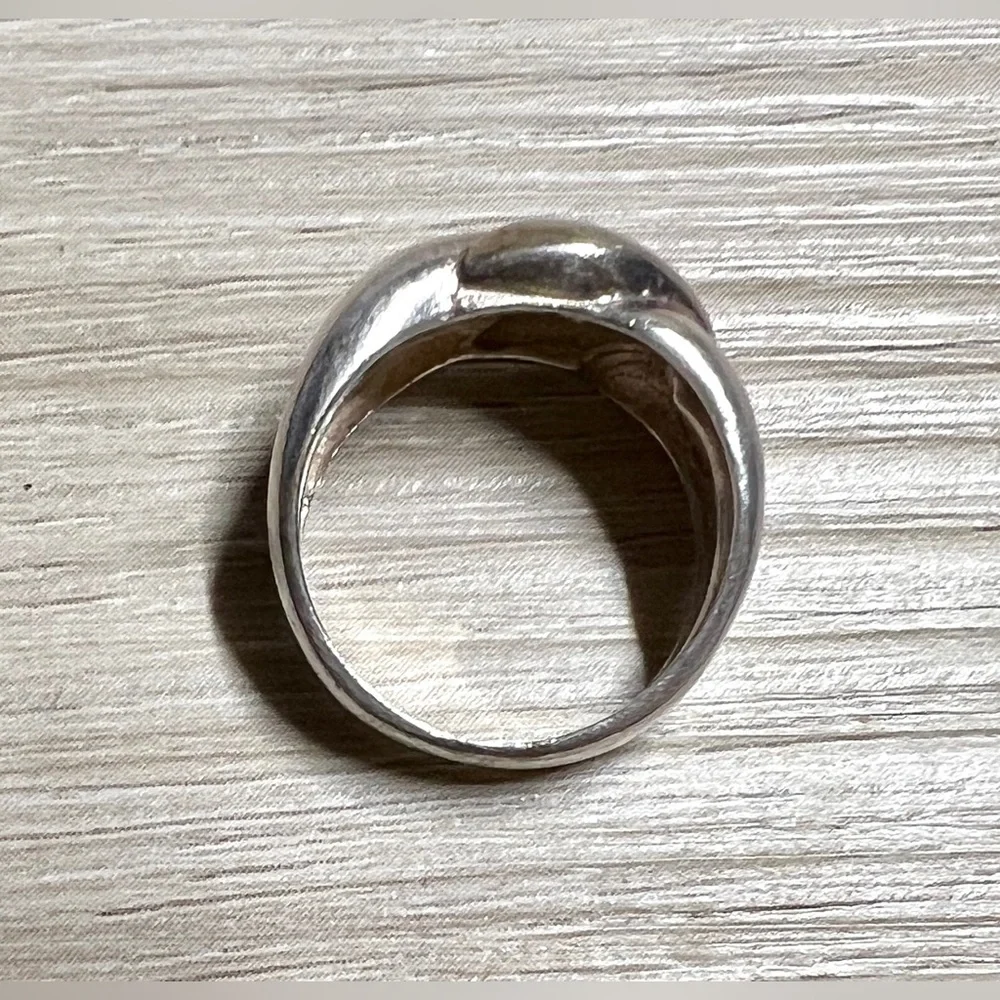 Vintage Designer Signed (M) Sterling Silver Smooth Knot Band Ring, Size 6, 4.6g